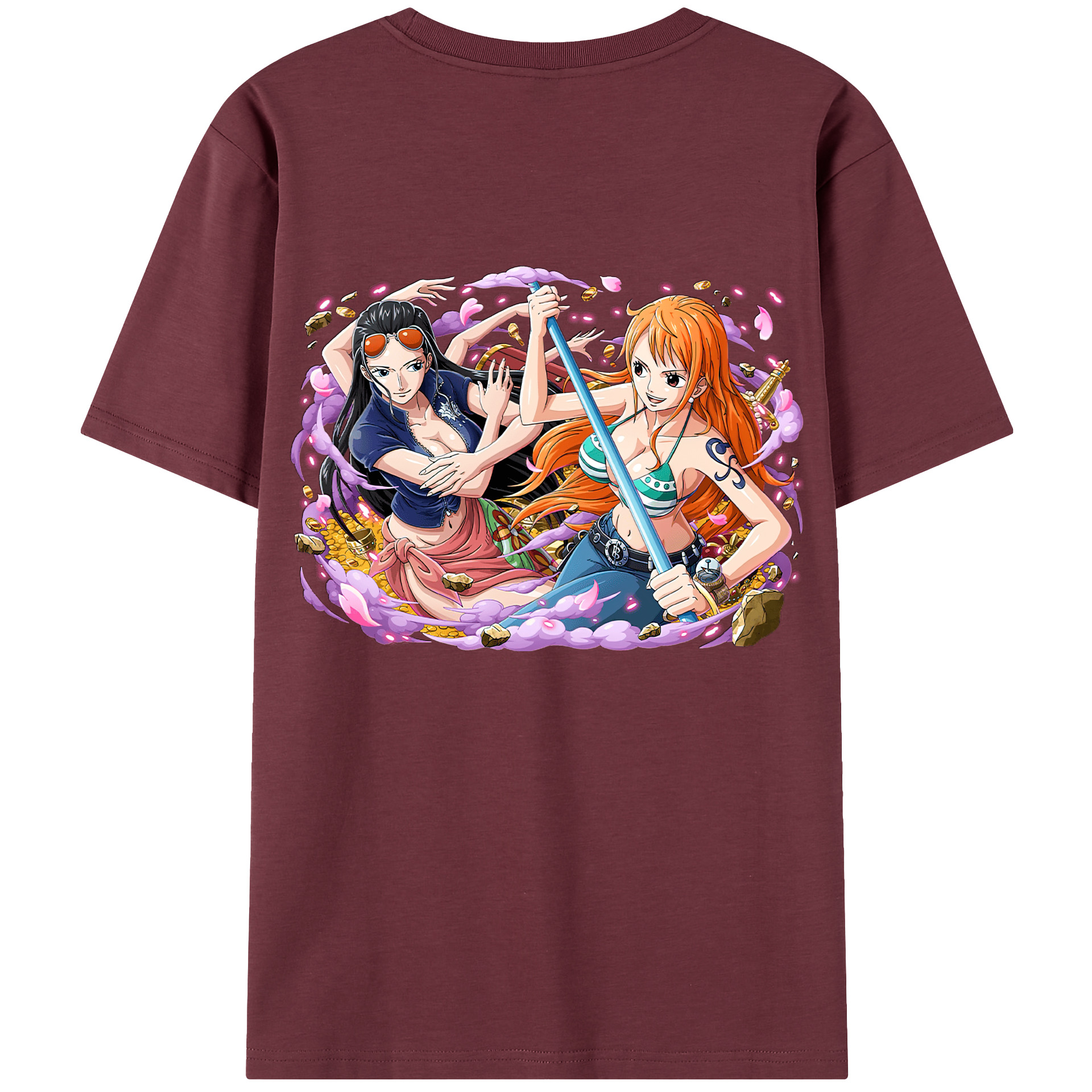 ワンピース ニコ・ロビン ONE PIECE Nico Robin 綿100％半袖Tシャツ（背面プリント）